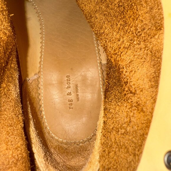 Rag & Bone Whipstitch Tan Suede Boots Size 40/US Size 9 Booties Western Boho - Picture 8 of 11